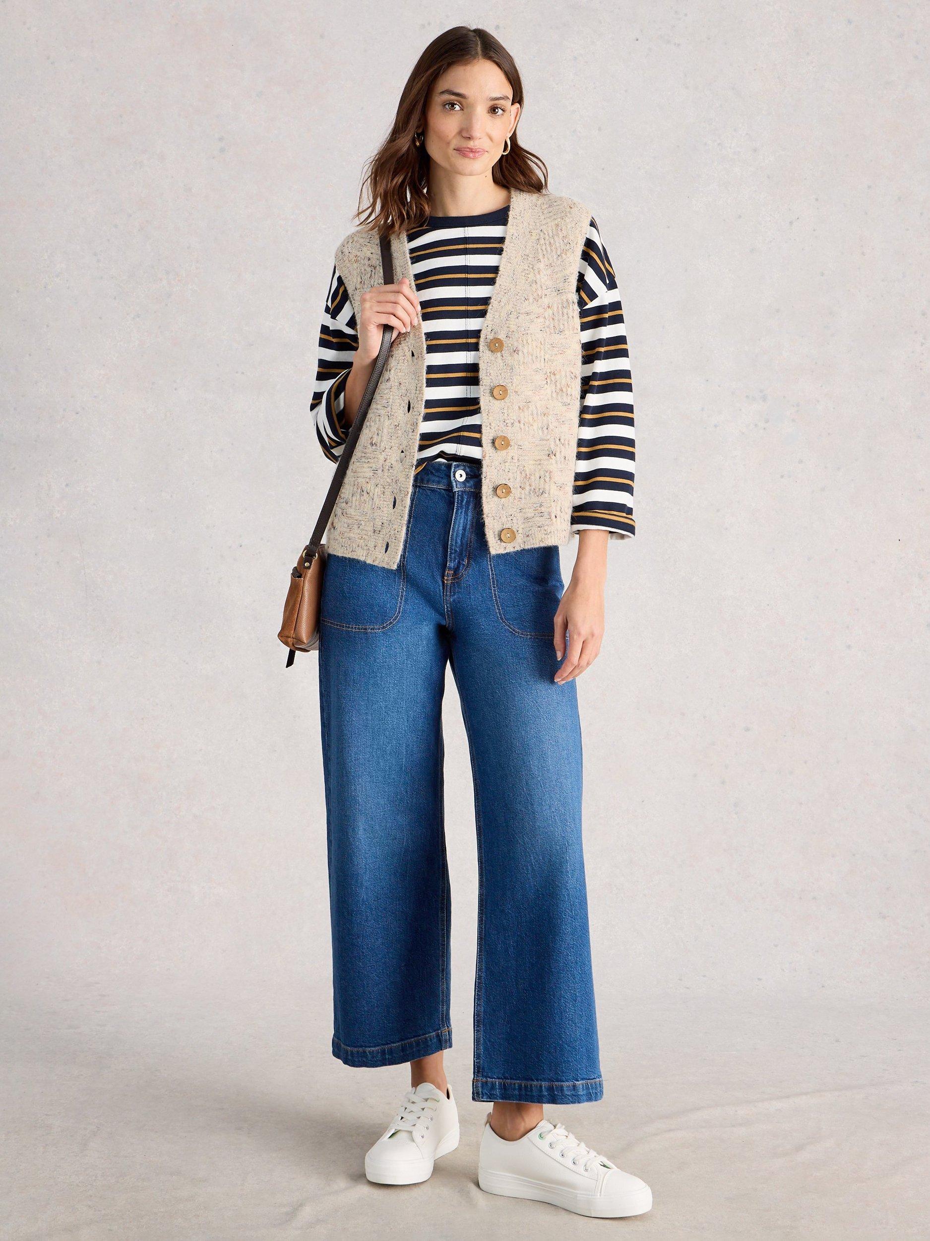 Product image 1 of 6, which shows White Stuff Nina V-Neck Tank Top , Natural, S