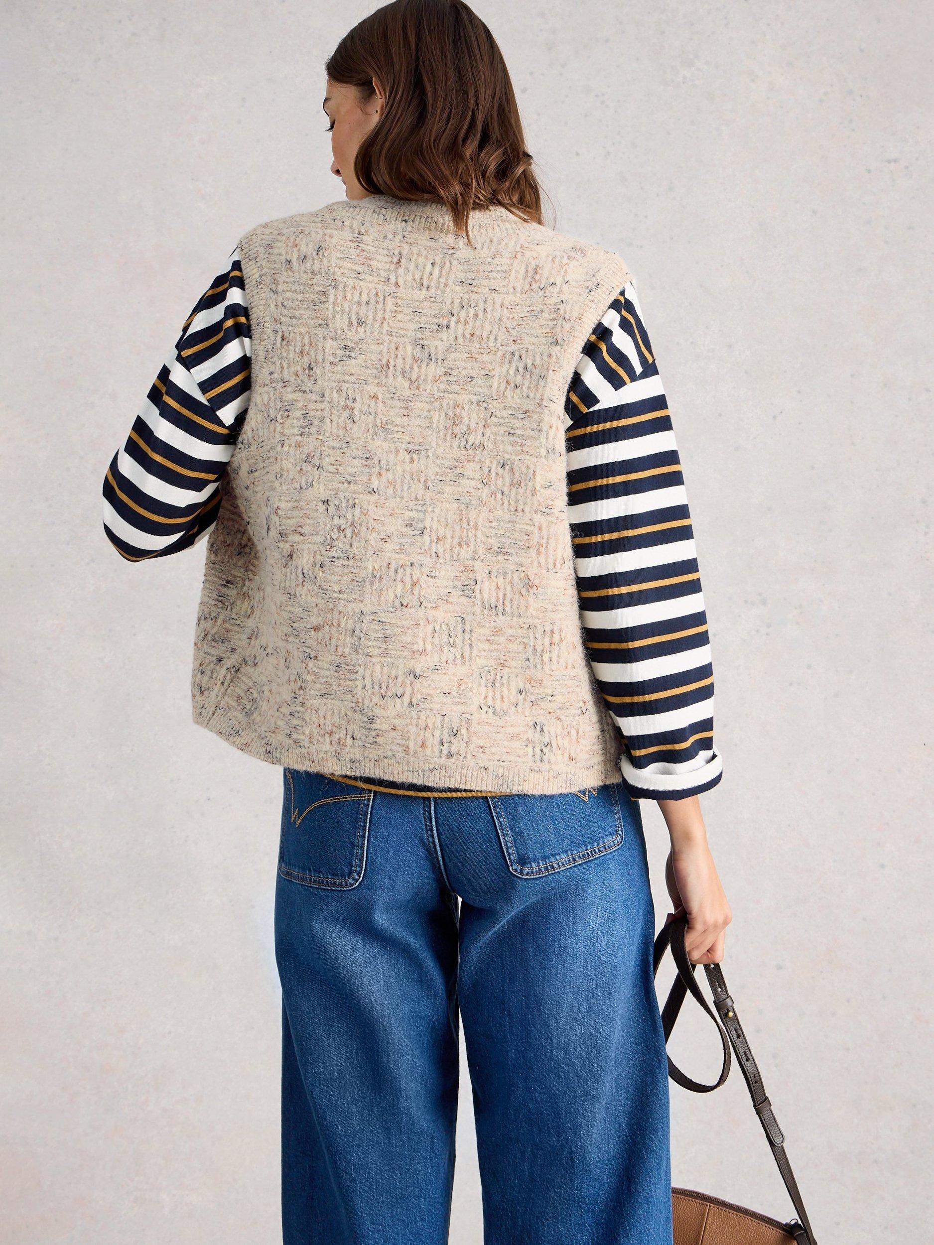 Product image 2 of 6, which shows White Stuff Nina V-Neck Tank Top , Natural, S