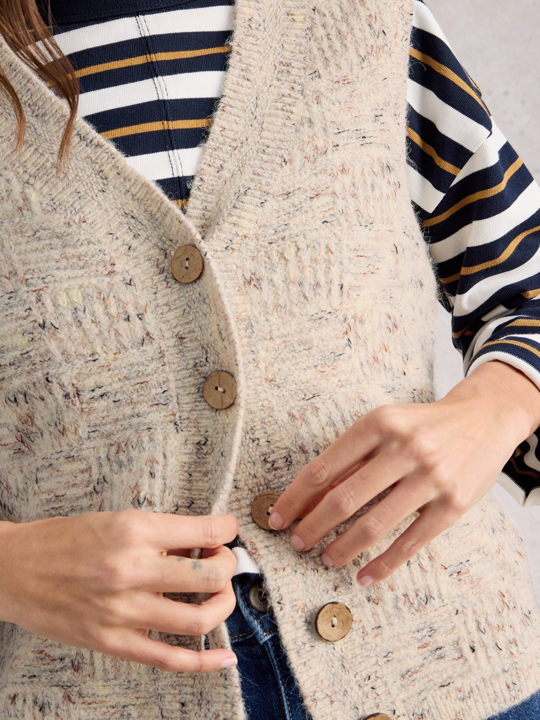 Product image 4 of 6, which shows White Stuff Nina V-Neck Tank Top , Natural, S