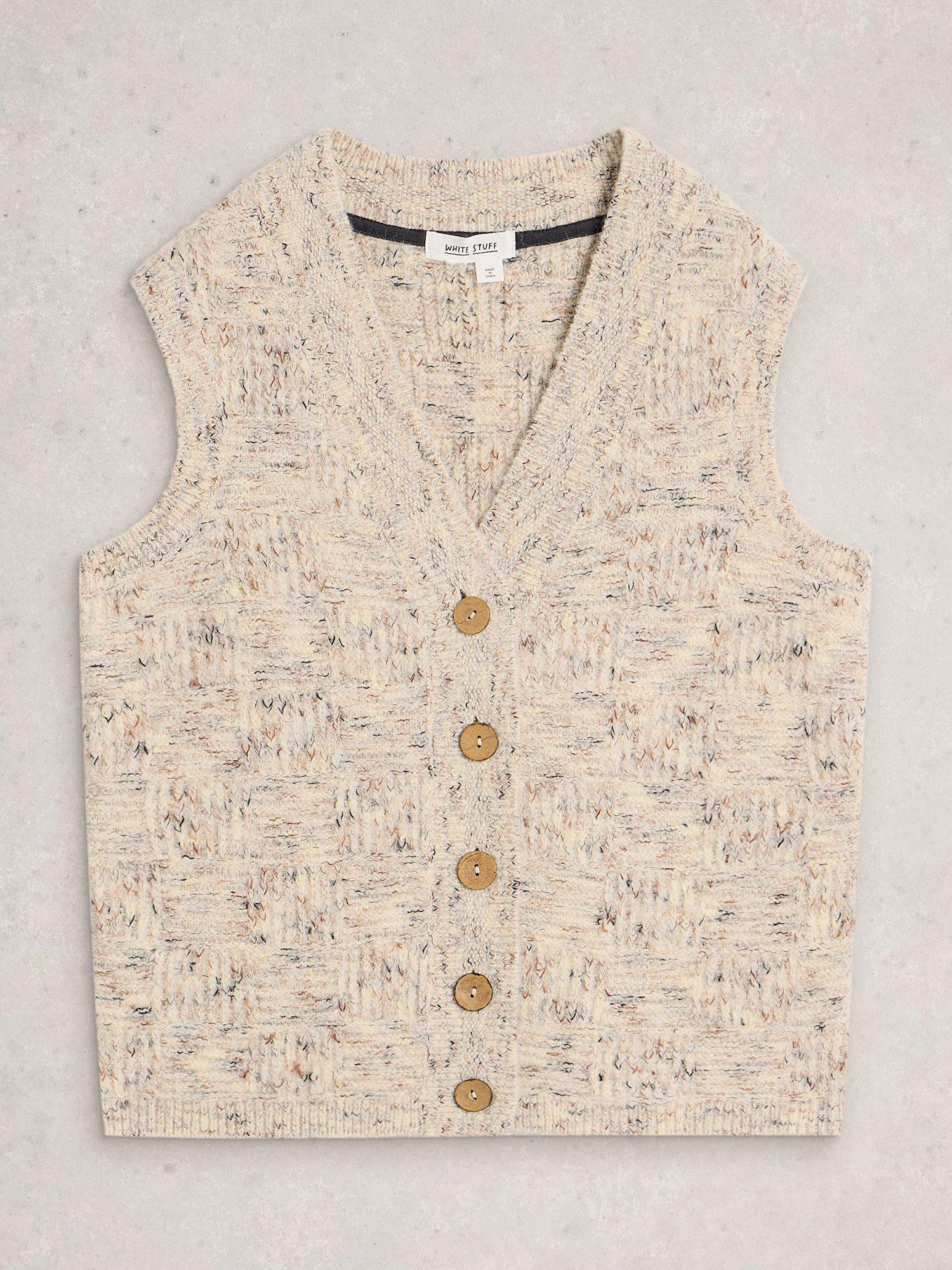 Product image 5 of 6, which shows White Stuff Nina V-Neck Tank Top , Natural, S