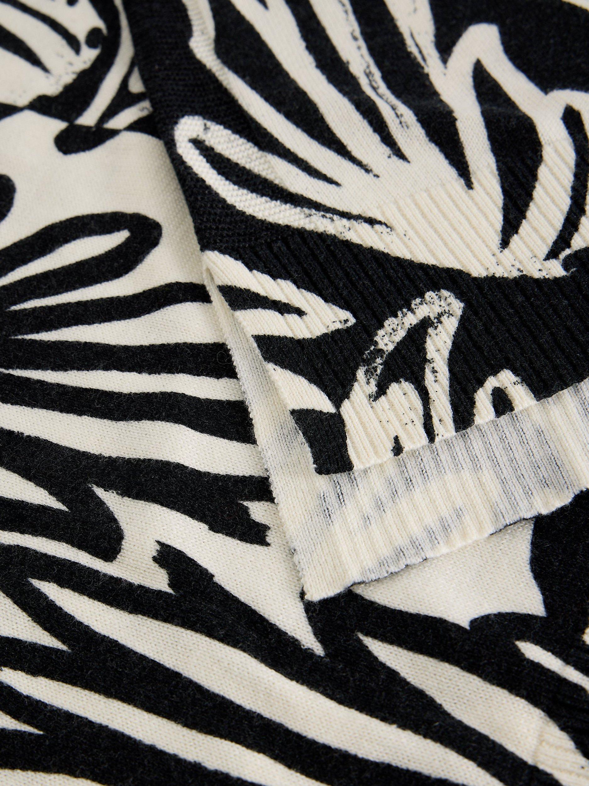 Product image 6 of 6, which shows White Stuff Olive Abstract Print Cotton Blend Jumper, Black/White, 6