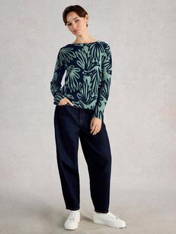 White Stuff Olive Cotton Blend Jumper, Blue/Green