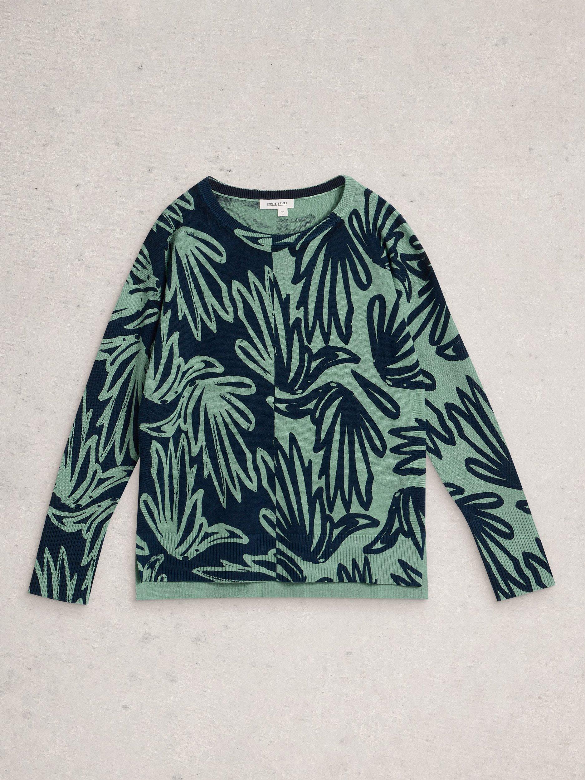 Product image 5 of 6, which shows White Stuff Olive Cotton Blend Jumper , Blue/Green, 6