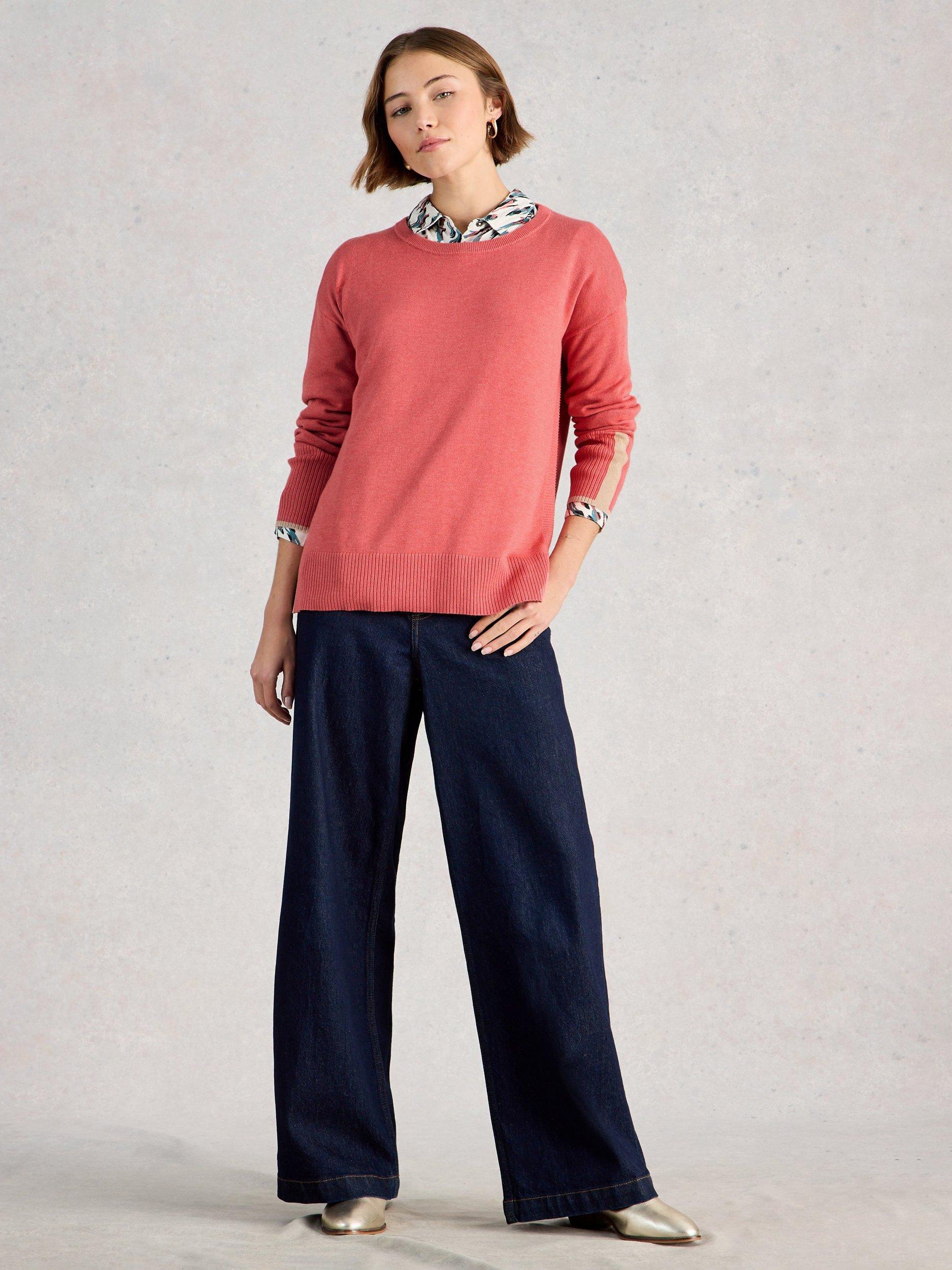 Product image 1 of 6, which shows White Stuff Olive Cotton Blend Jumper , Pink, 6