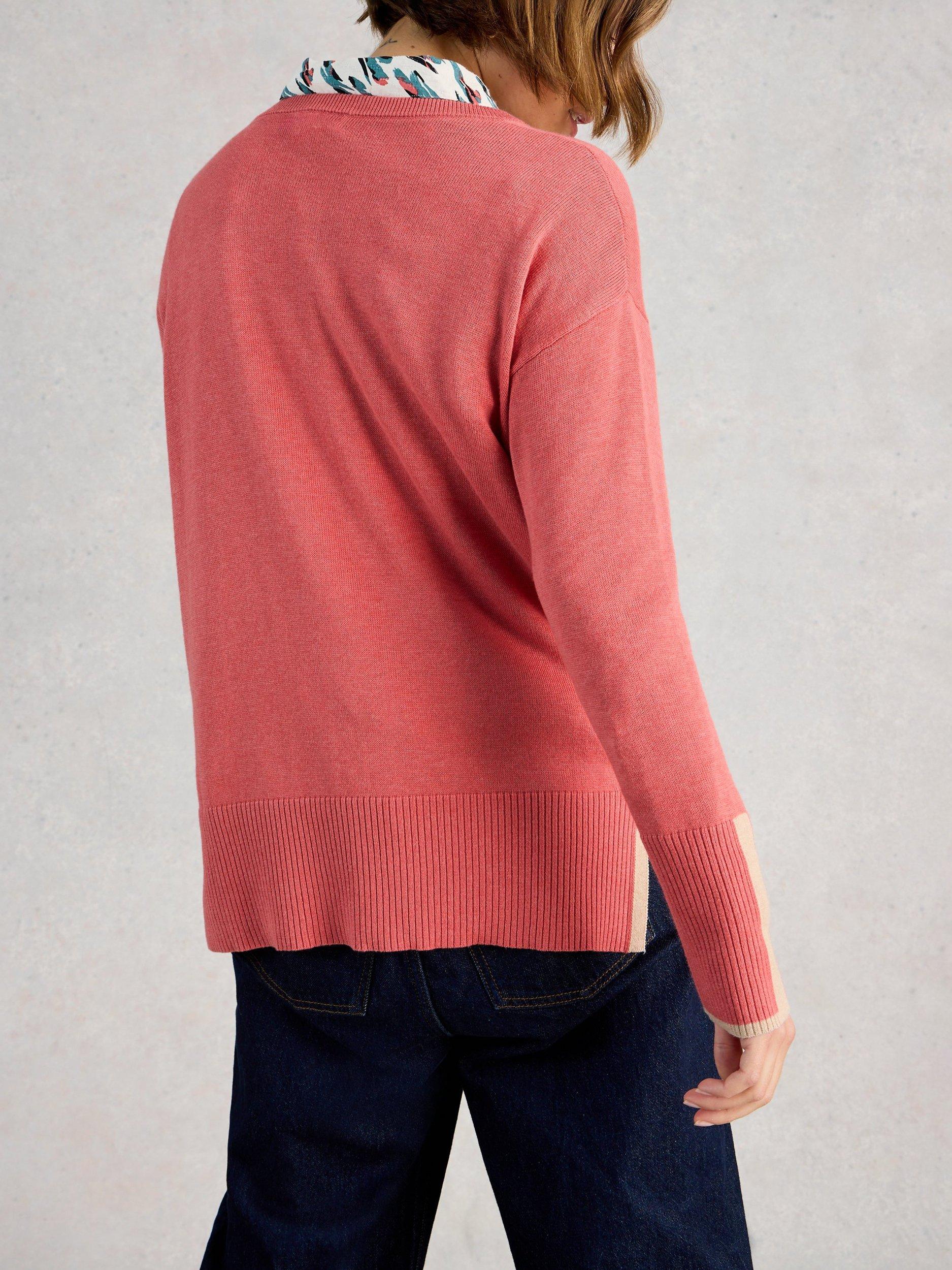 Product image 2 of 6, which shows White Stuff Olive Cotton Blend Jumper , Pink, 6