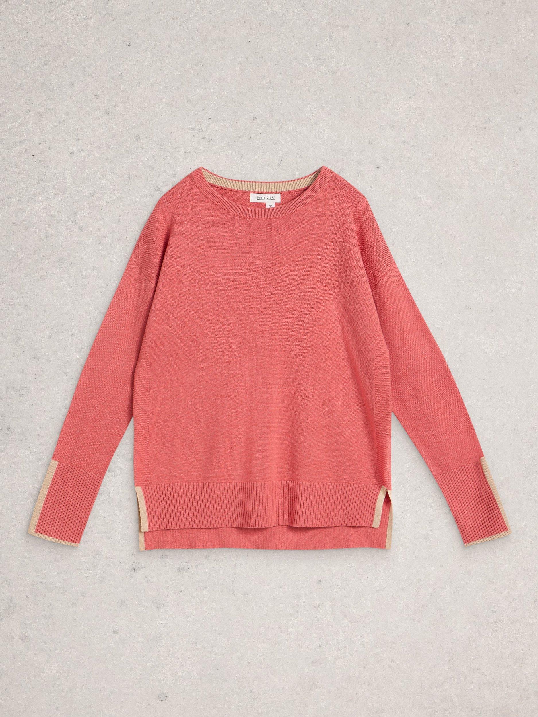 Product image 5 of 6, which shows White Stuff Olive Cotton Blend Jumper , Pink, 6