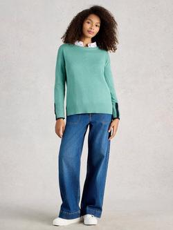 White Stuff Olive Cotton Blend Jumper, Teal
