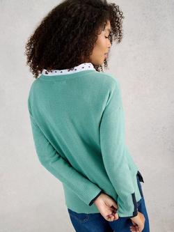 White Stuff Olive Cotton Blend Jumper - view 2, Teal