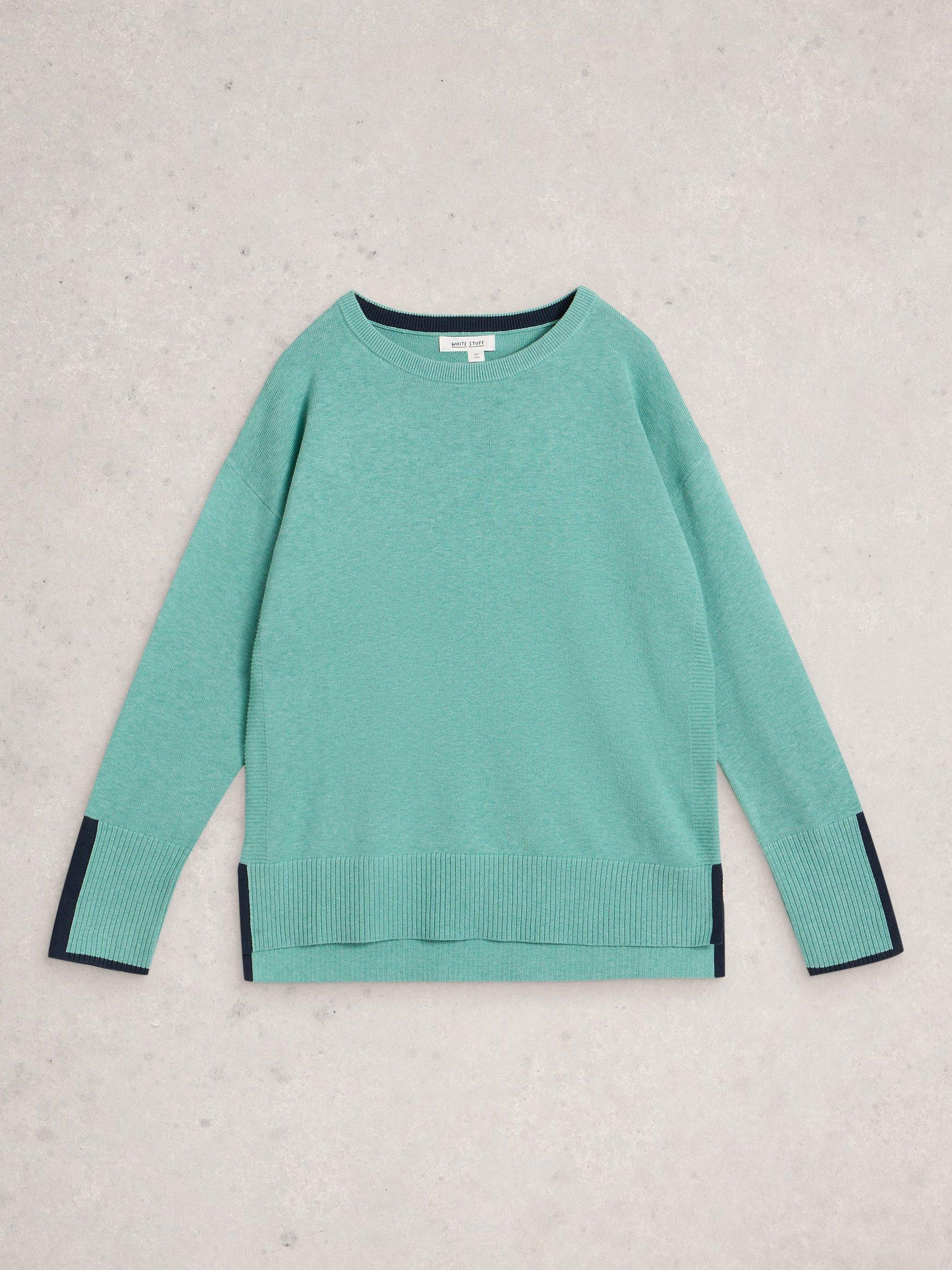 Product image 5 of 6, which shows White Stuff Olive Cotton Blend Jumper, Teal, 6