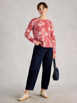 White Stuff Olive Abstract Floral Jumper, Pink, Pink