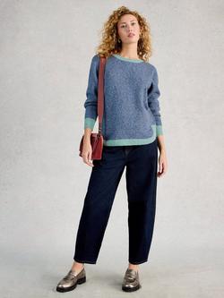 White Stuff Talia Nep Yarn Jumper, Mid Blue, Mid Blue