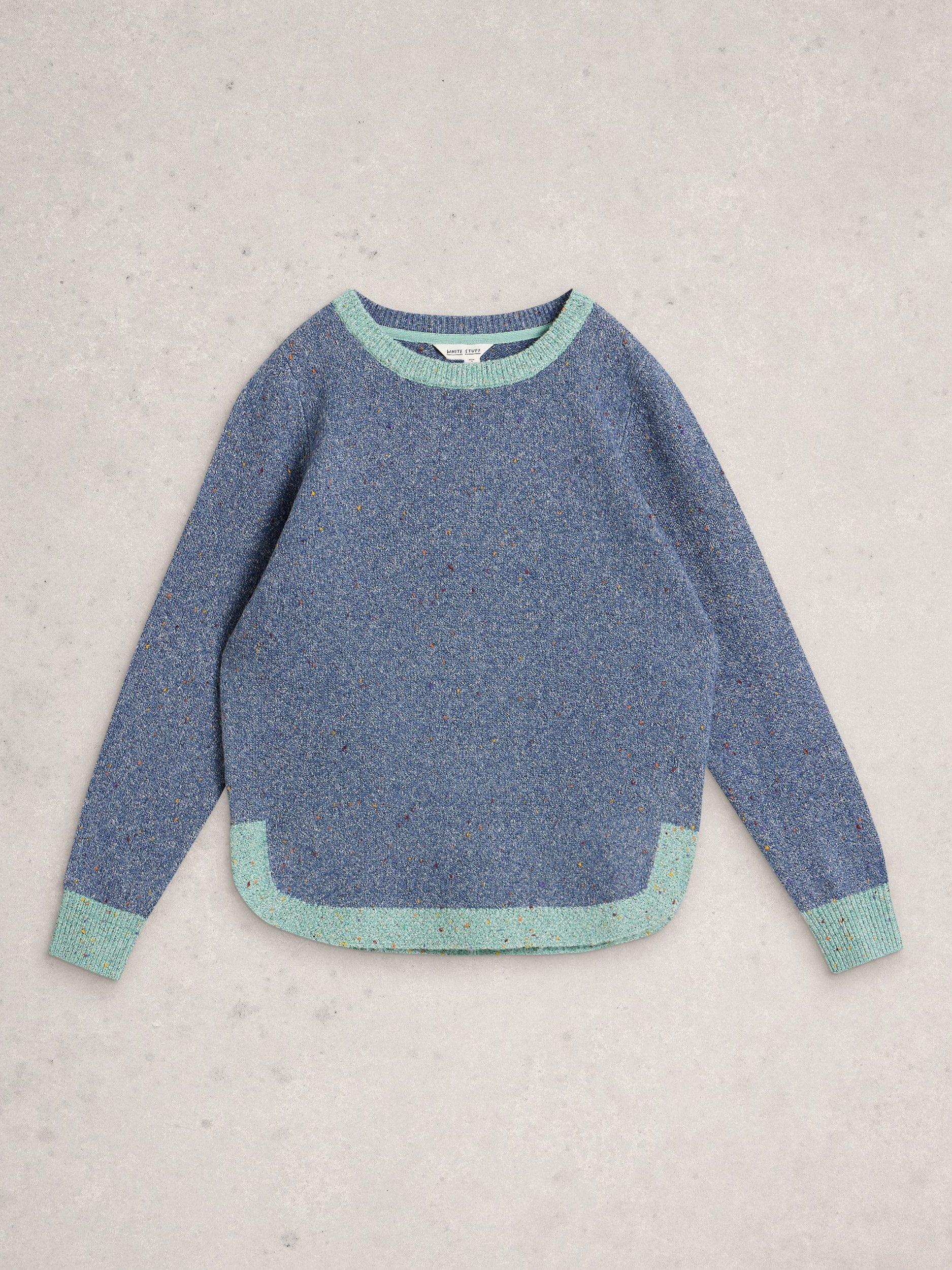 Product image 5 of 6, which shows White Stuff Talia Nep Yarn Jumper, Mid Blue, 6