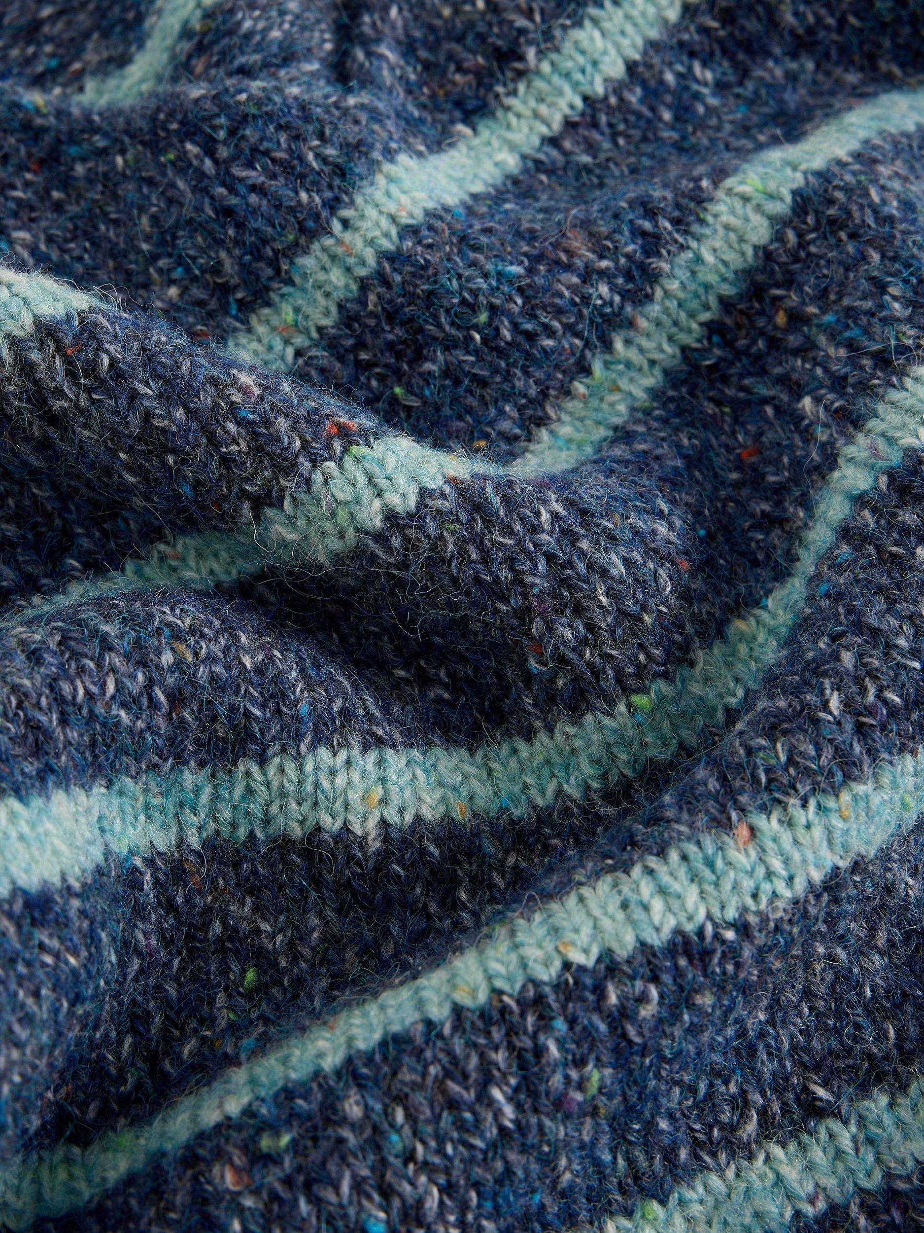 Product image 6 of 6, which shows White Stuff Tamara V-Neck Textured Stripe Jumper, Blue/Multi, 6