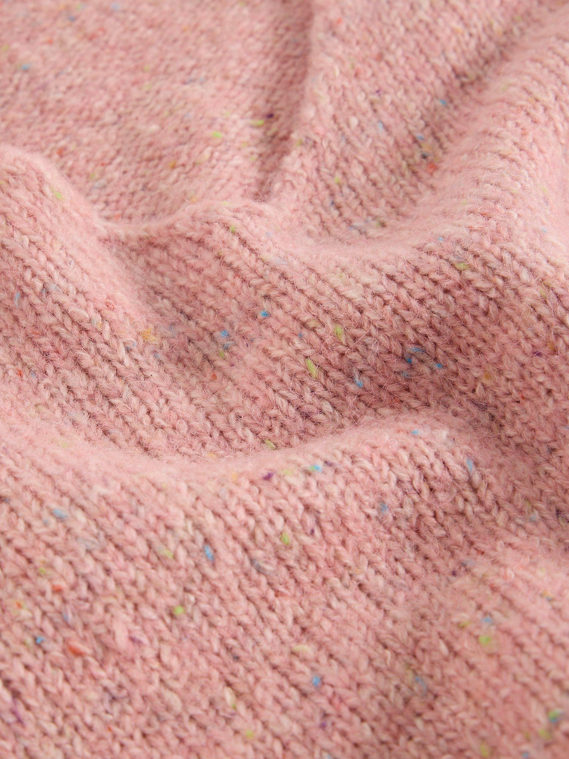 Product image 6 of 6, which shows White Stuff Tamara V-Neck Textured Jumper, Pink, 6