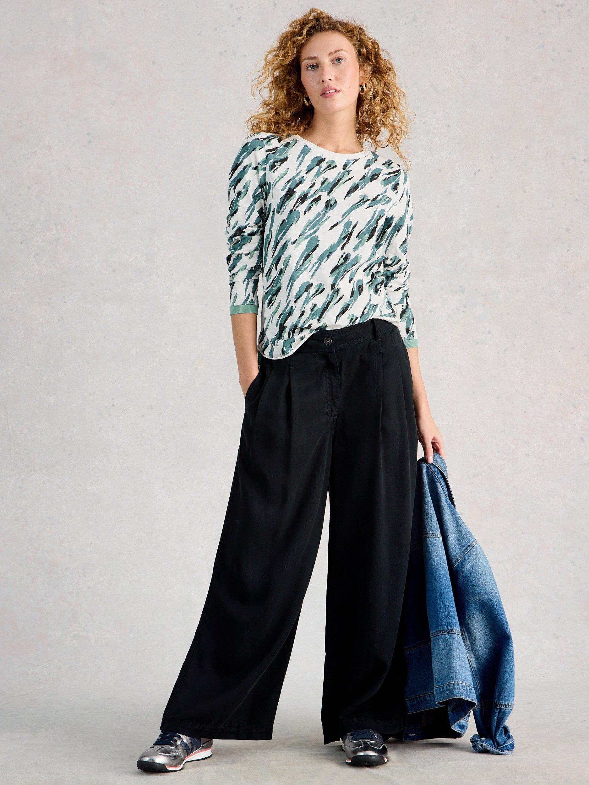 Product image 1 of 6, which shows White Stuff Clara Stripe Jersey Top, White/Multi, 6