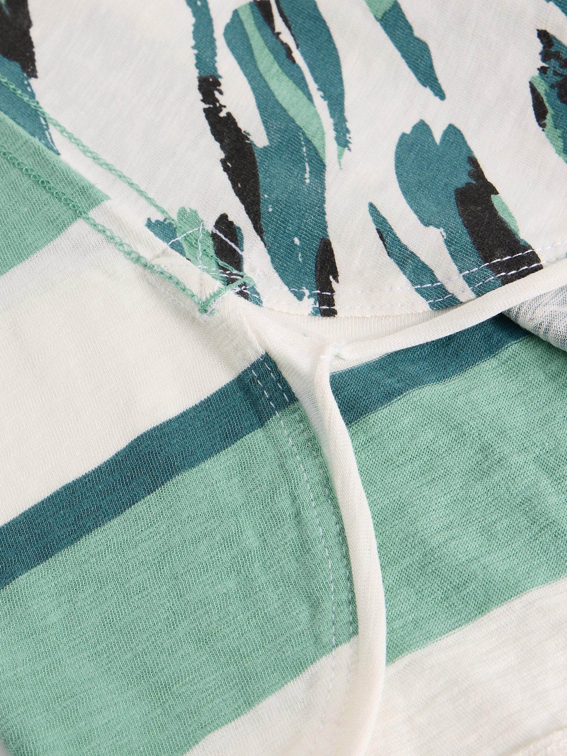 Product image 6 of 6, which shows White Stuff Clara Stripe Jersey Top, White/Multi, 6