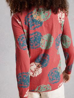 White Stuff Clara Abstract Floral Jersey Top, Pink/Multi - view 2, Pink/Multi