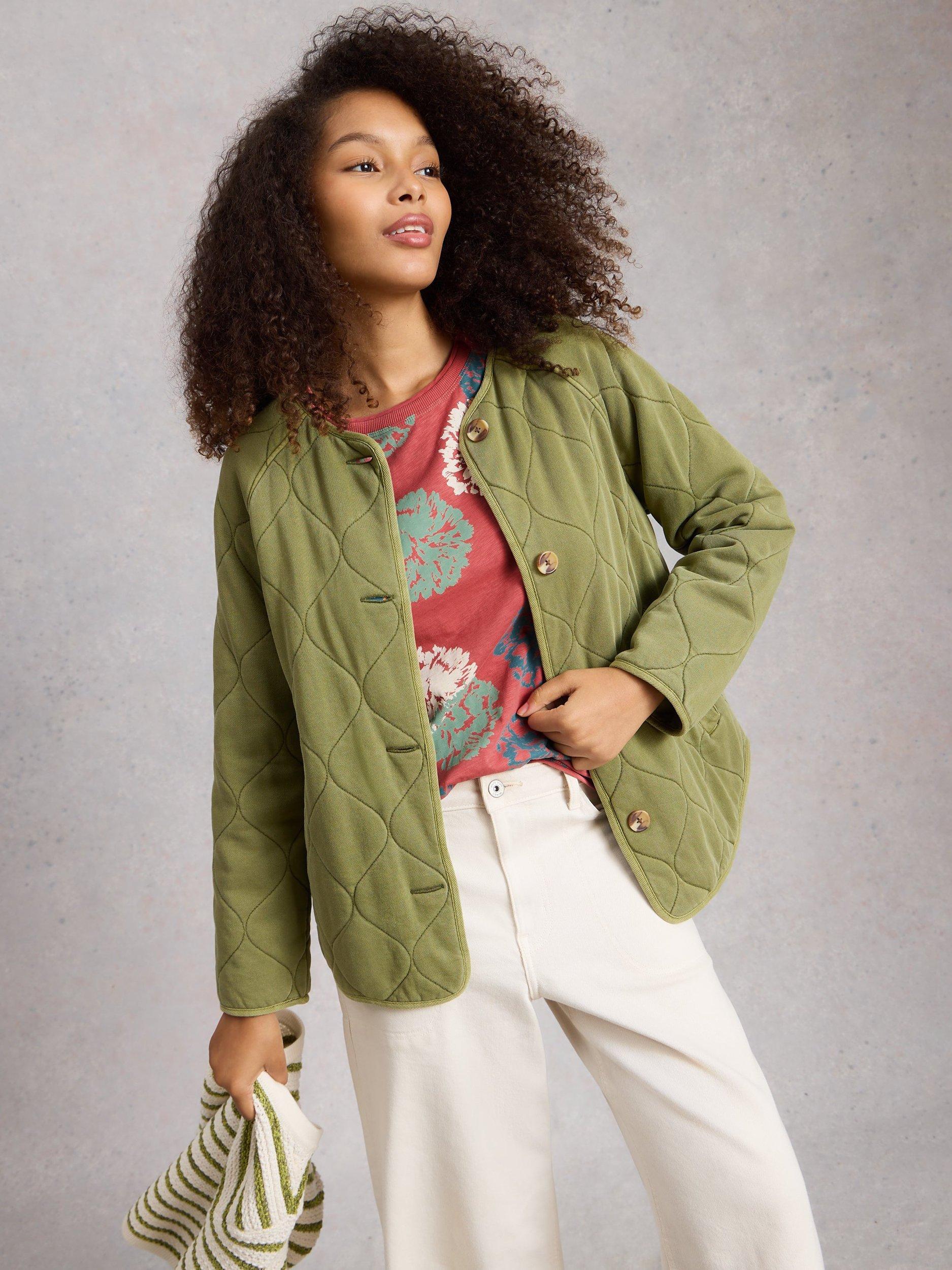 Product image 4 of 6, which shows White Stuff Clara Abstract Floral Jersey Top, Pink/Multi, 6