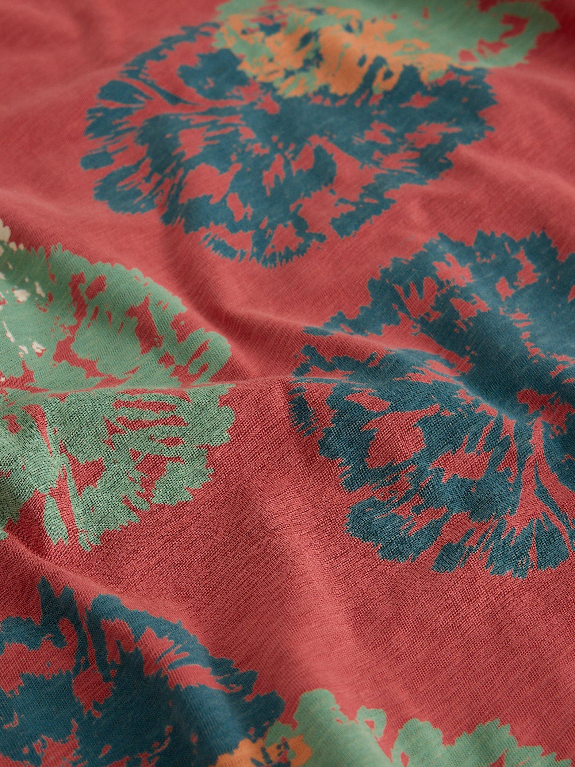 Product image 6 of 6, which shows White Stuff Clara Abstract Floral Jersey Top, Pink/Multi, 6