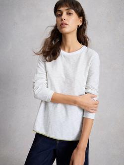 White Stuff Clara Textured Stripe Long Sleeve Top, White