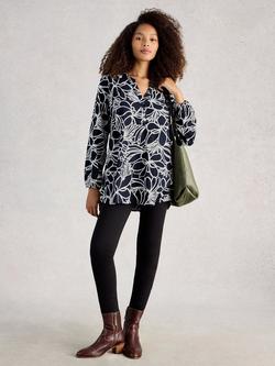 White Stuff Phoebe Floral Tunic Top, Blue, Blue