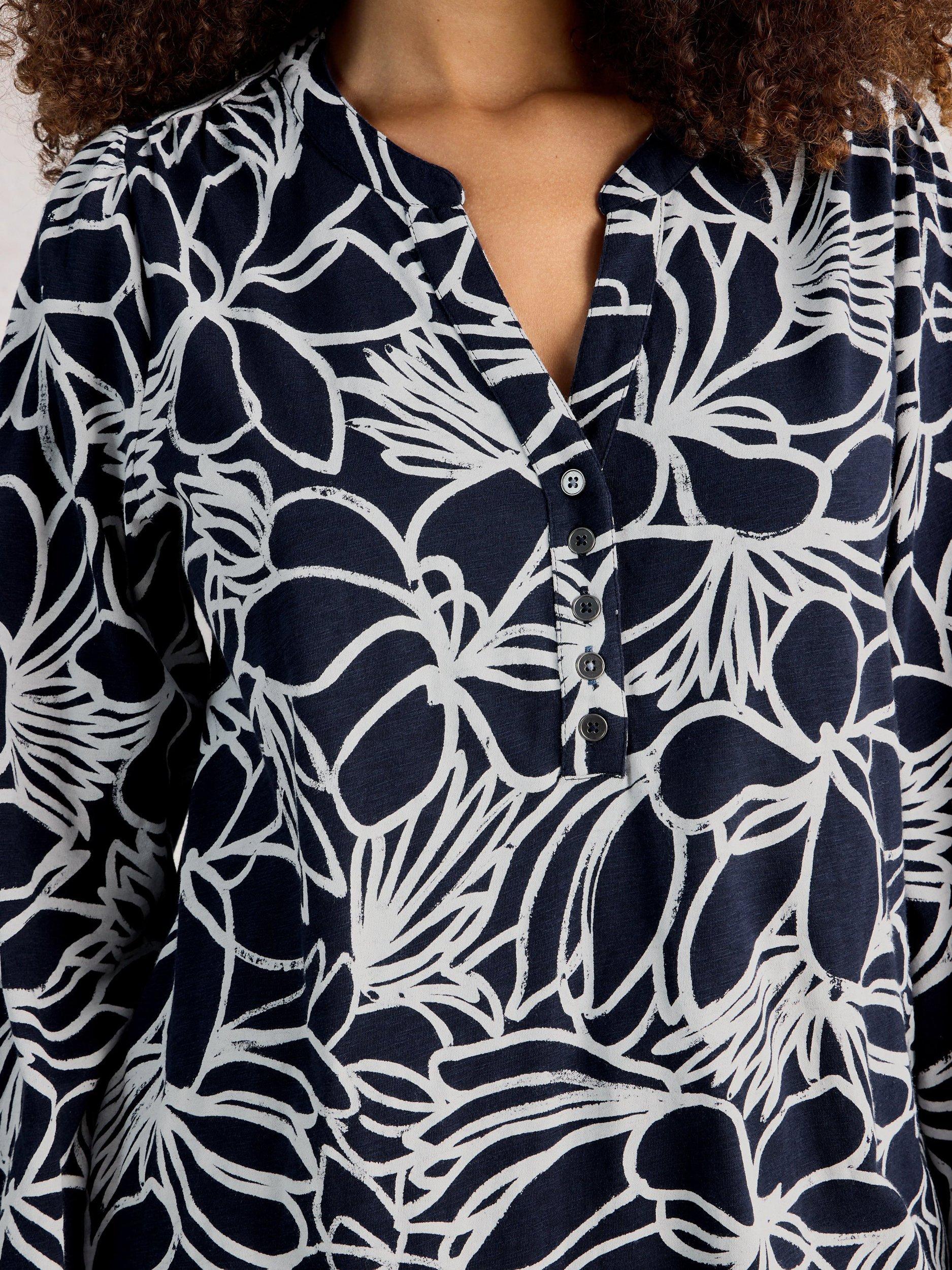 Product image 3 of 6, which shows White Stuff Phoebe Floral Tunic Top, Blue, 6