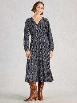 White Stuff Megan Spot Print Jersey Dress, Blue/Multi, Blue/Multi