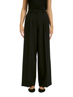 Smith & Soul Double Pleat Wide Leg Trousers, Black