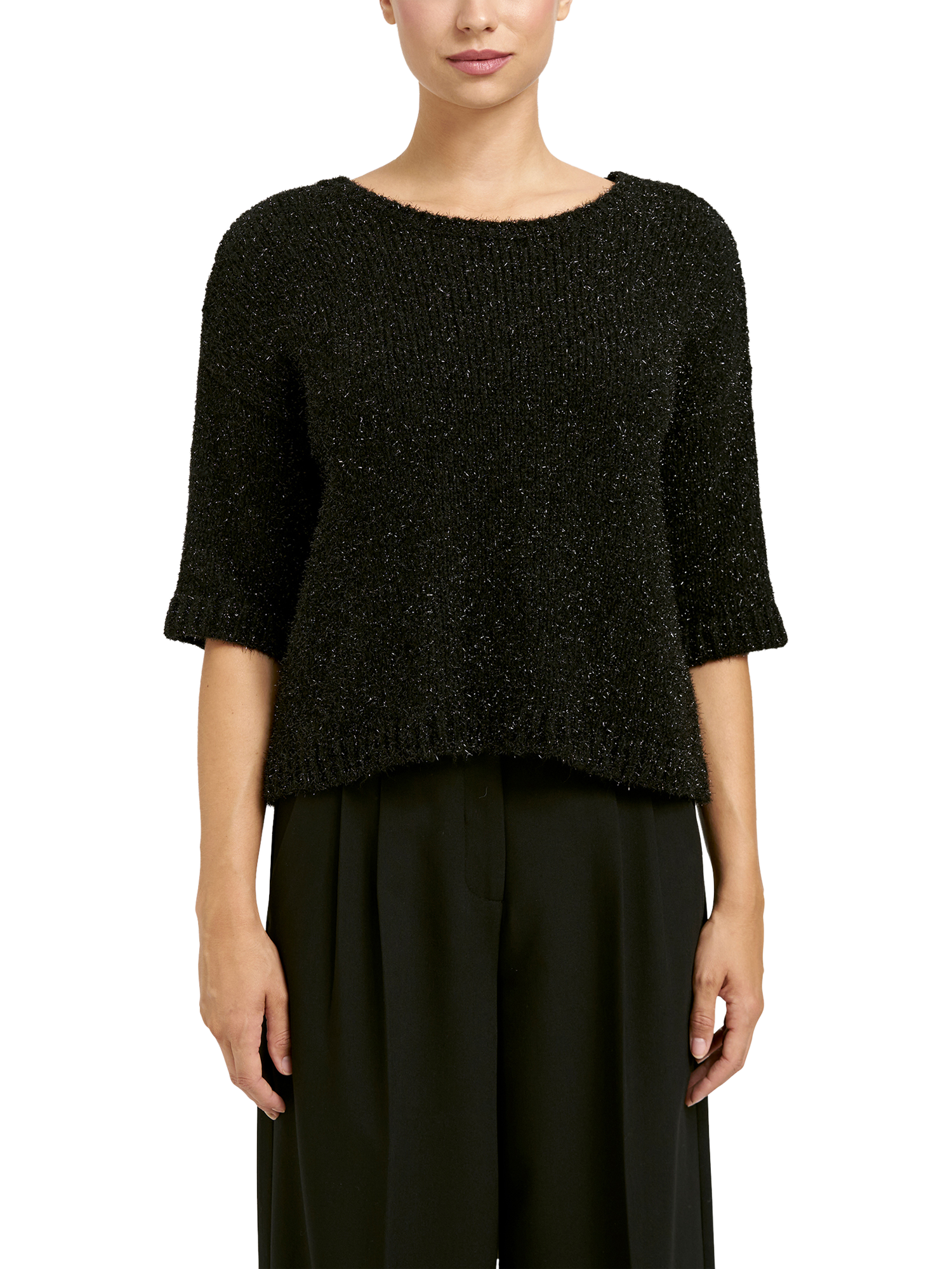 Product image 1 of 4, which shows Smith & Soul Metallic Jumper, Black, XS