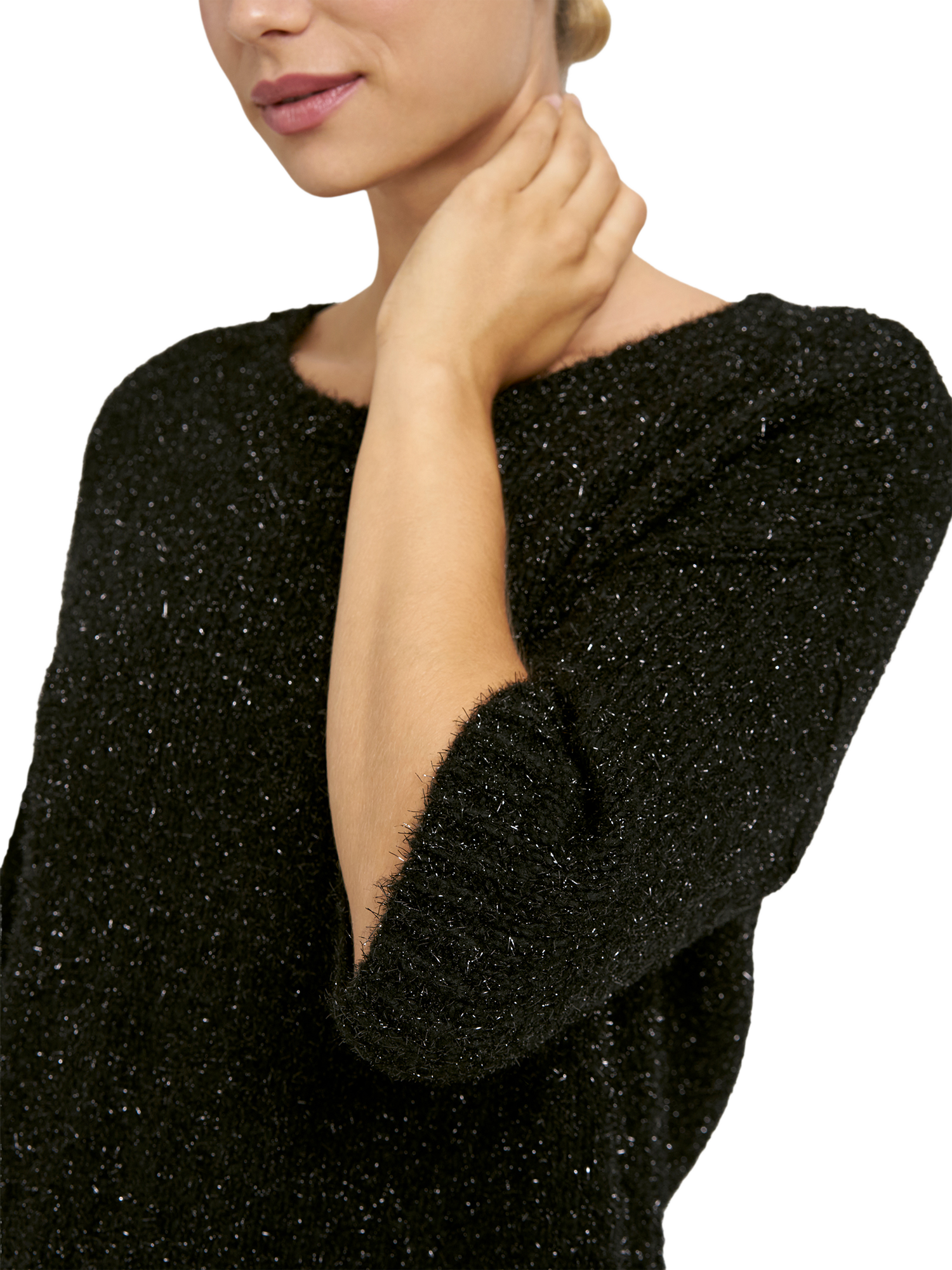 Product image 3 of 4, which shows Smith & Soul Metallic Jumper, Black, XS