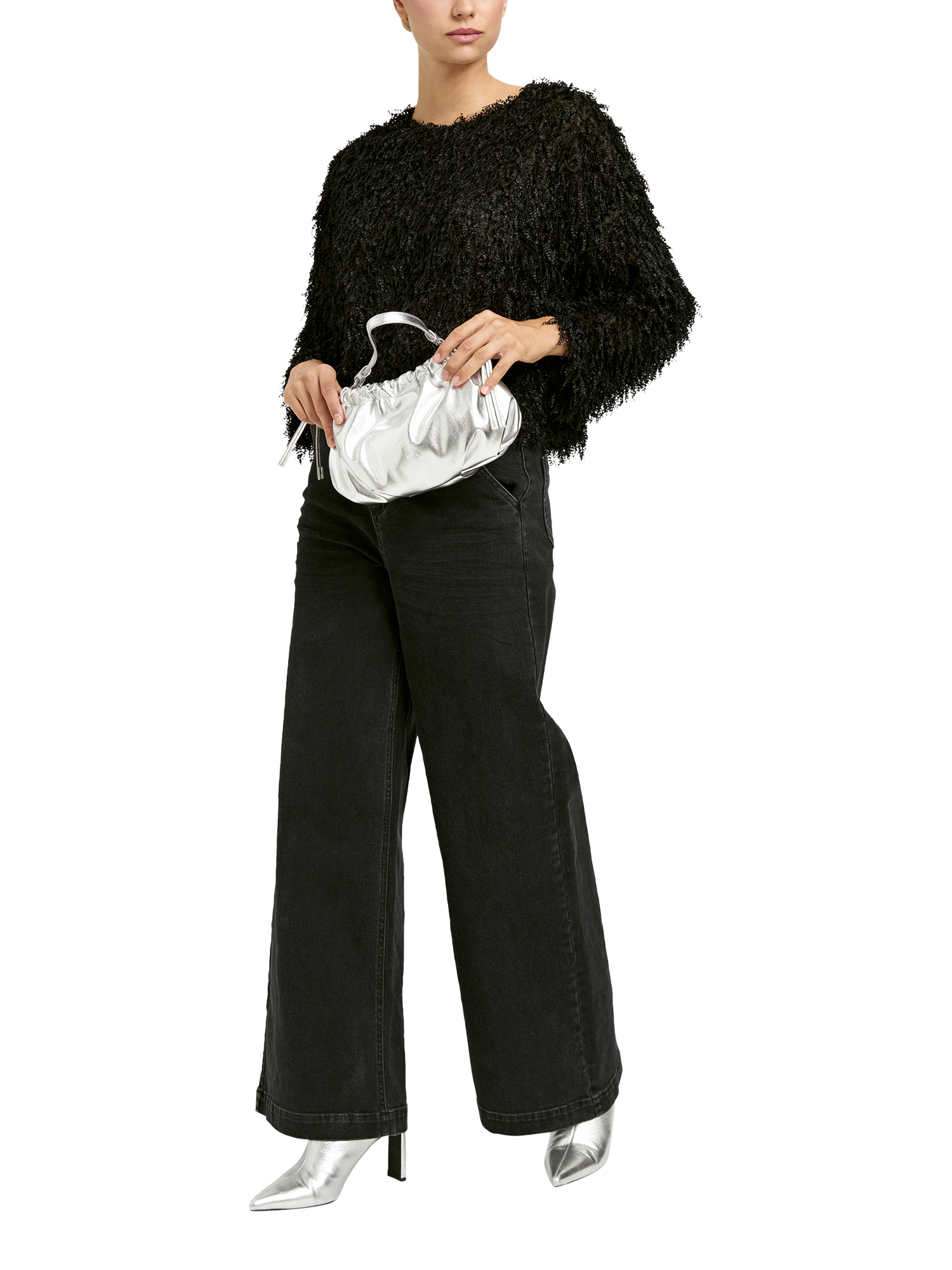 Product image 3 of 5, which shows Smith & Soul Boxy Fringed Top, Black, XS