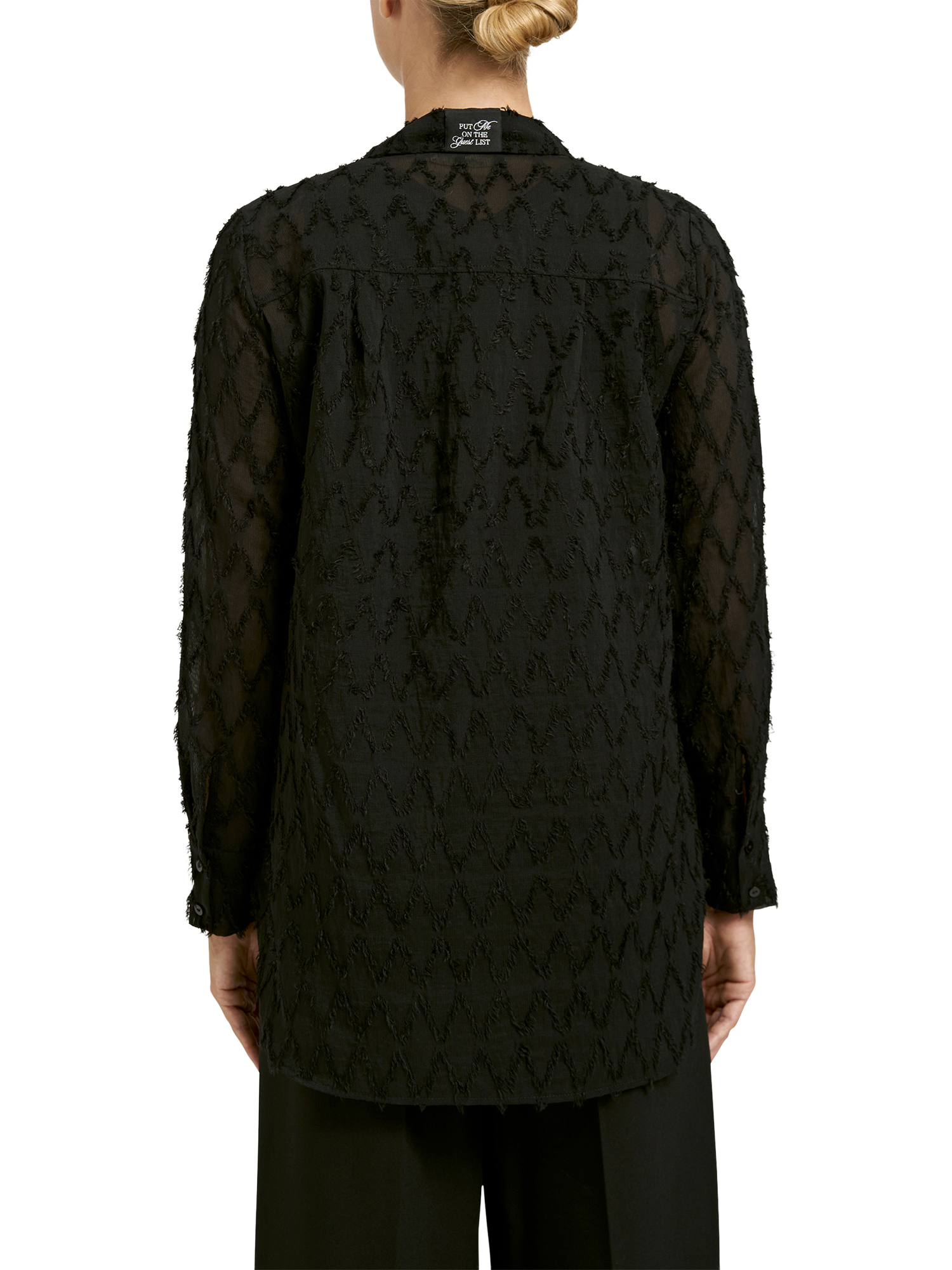 Product image 2 of 5, which shows Smith & Soul Diamond Plumetis Blouse, Black, XS