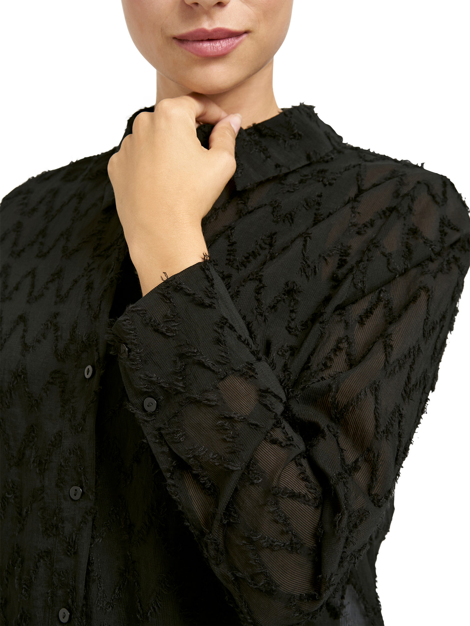 Product image 4 of 5, which shows Smith & Soul Diamond Plumetis Blouse, Black, XS