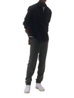 Maison Standards Alois Flanelle Wool Mix Trousers, Dark Grey, Dark Grey