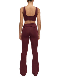 Casall Folded Waist Flare Leggings, Cherry - view 2, Cherry