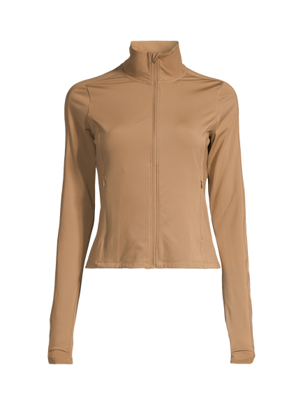 Casall Soft Touch Zip Training Jacket, Khaki, Khaki