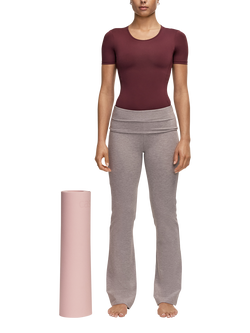 Casall Folded Flare Workout Leggings, Grey, Grey