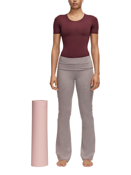 Casall Folded Flare Workout Leggings, Grey, Grey