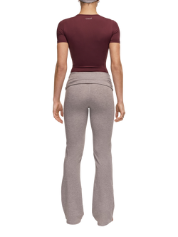 Casall Folded Flare Workout Leggings, Grey - view 2, Grey