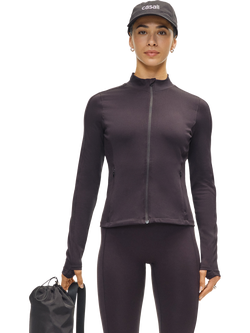 Casall Soft Touch Zip Training Jacket, Black - view 2, Black