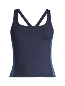 Casall Shaped Block Tank Top, Blue, Blue