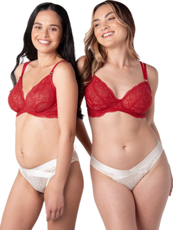 Hotmilk Heroine Flexiwire Plunge Nursing Bra - view 2, Scarlet Red