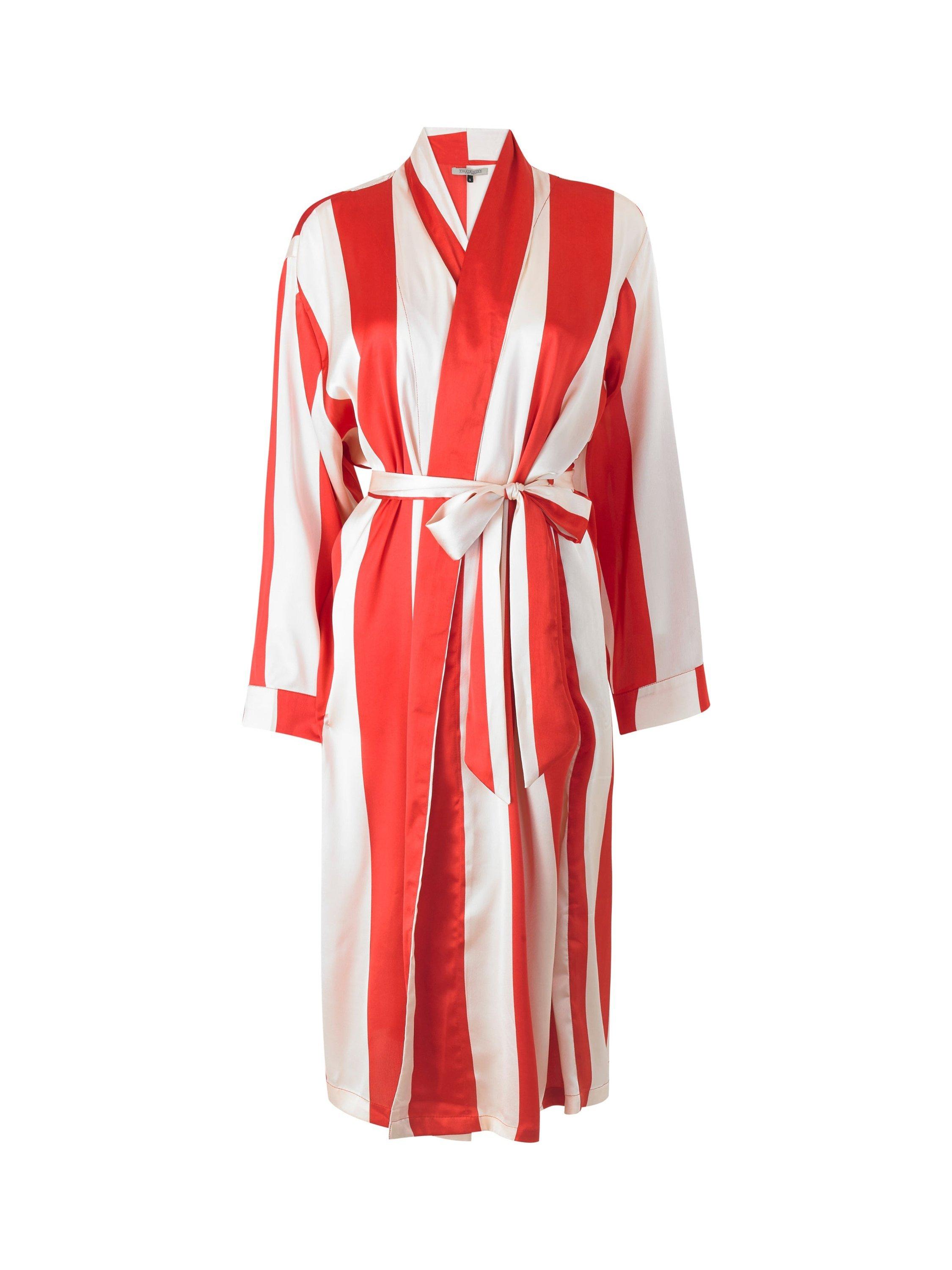 Product image 4 of 4, which shows Their Nibs Grandpa Striped Robe, Red/White, XXXL