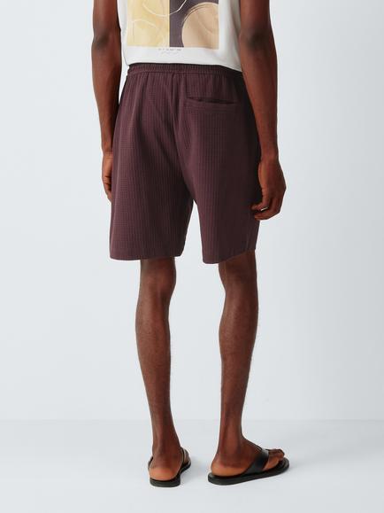 Kin Waffle Cotton Drawstring Waist Shorts - view 2, Fudge