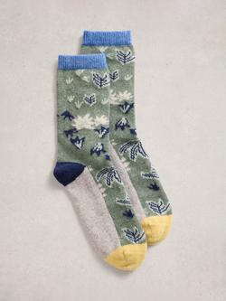 White Stuff Forest Wool Rich Socks, Green/Multi, Green/Multi