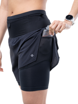 Ronhill Women's Tech All-Terrain 7" Stretch Shorts, All Black, All Black