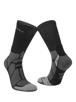 Hilly Marathon Fresh Crew Running Socks, Black, Black