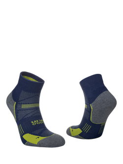 Hilly Supreme Anklet Running Socks, Grey/Blue, Grey/Blue
