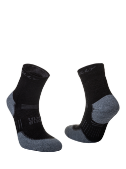 Hilly Supreme Max Anklet Running Socks, Black/Grey, Black/Grey