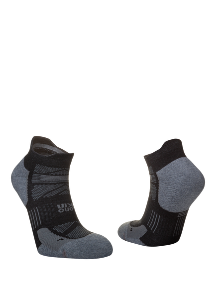Hilly Supreme Socklet Running Socks, Black/Grey, Black/Grey